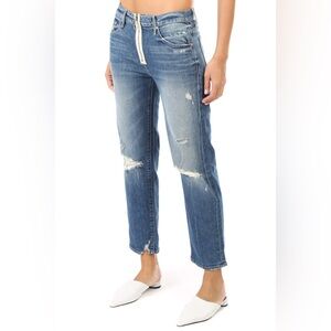 MOTHER Blue Distressed Boyfriend Jeans